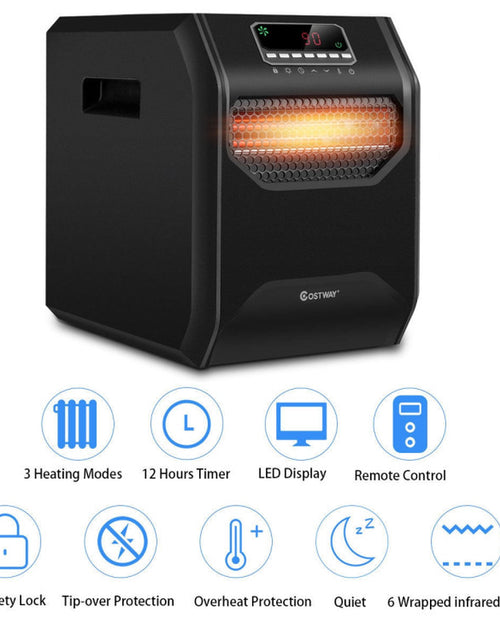 Load image into Gallery viewer, 12 H Timer LED Remote Control Portable Electric Space Heater
