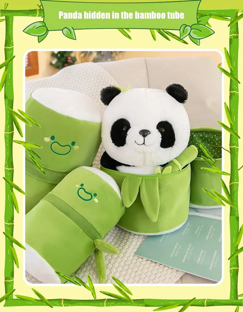 Load image into Gallery viewer, 1 Set Cute Bamboo Tube Panda Plush Kawaii Tearful Panda Stuffed Animal Plushie Super Soft Hugging Pillow
