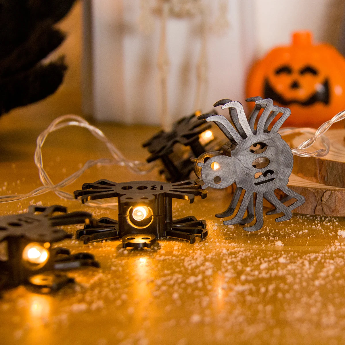 Halloween Lights Pumpkin Bat Spider Ghost Halloween String Lights Halloween Decorations Fairy Light Home Yard Window Decor