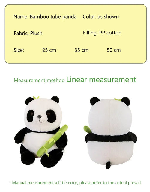 Load image into Gallery viewer, 1 Set Cute Bamboo Tube Panda Plush Kawaii Tearful Panda Stuffed Animal Plushie Super Soft Hugging Pillow
