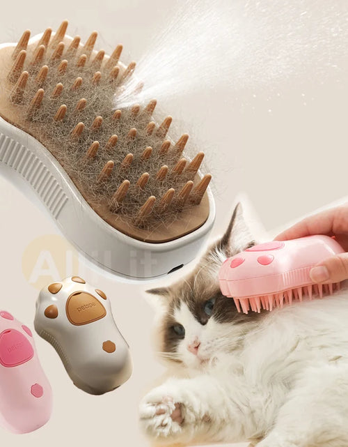 Load image into Gallery viewer, Cat Steam Brush Pet Massage Comb Cat Dog Comb Paw Shape Electric Spray Water Spray Cats Bath Brush Hair Grooming Supplies
