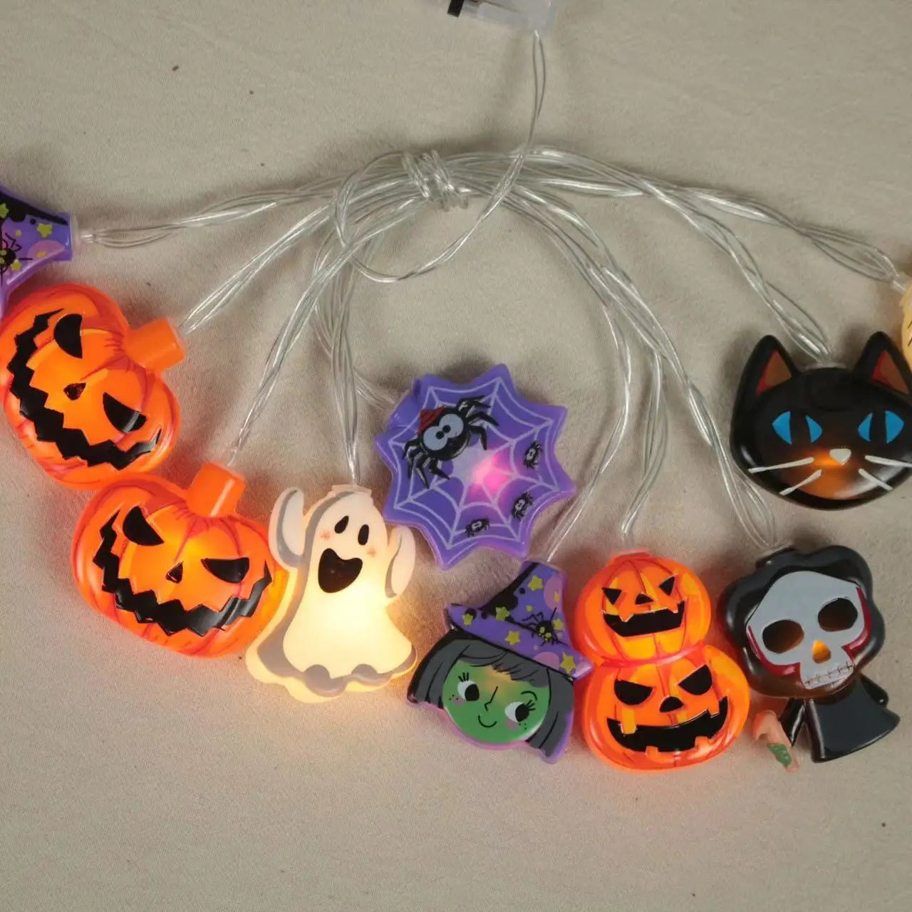 Halloween Lights Pumpkin Bat Spider Ghost Halloween String Lights Halloween Decorations Fairy Light Home Yard Window Decor