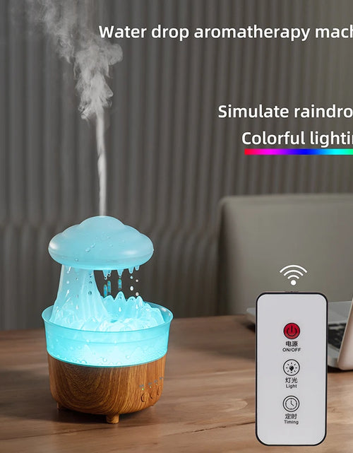 Load image into Gallery viewer, USB Rain Air Humidifier Electric Aroma Diffuser Rain Cloud Smell Desktop Relax Water Drops Sounds Colorful Night Light Household
