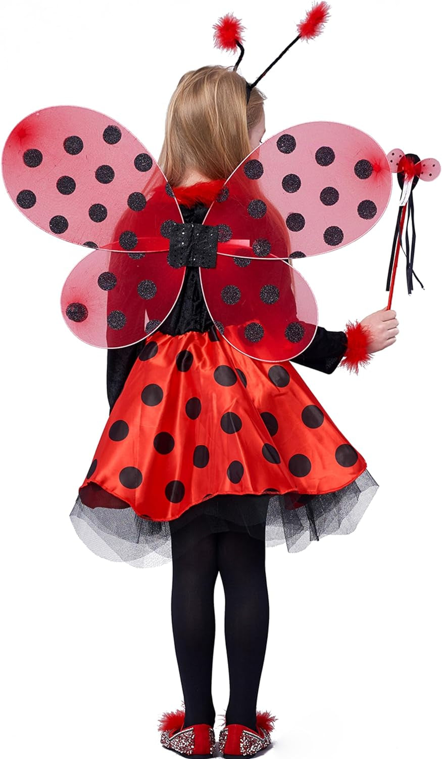 Ladybug Costume Ballerina Beetle Wings Fancy Dress up Outfit Ladybird Suit