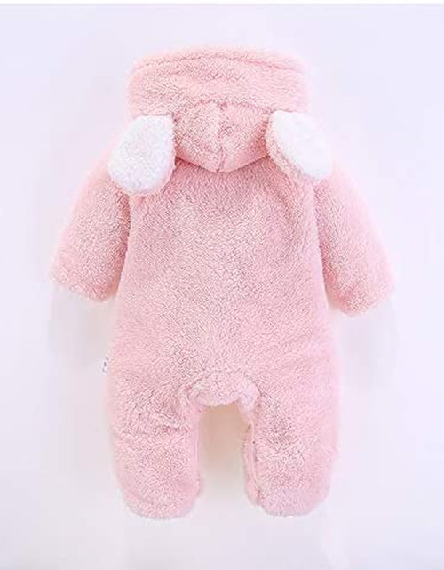 Load image into Gallery viewer, Newborn Baby Cartoon Bear Snowsuit Warm Fleece Hooded Romper Jumpsuit
