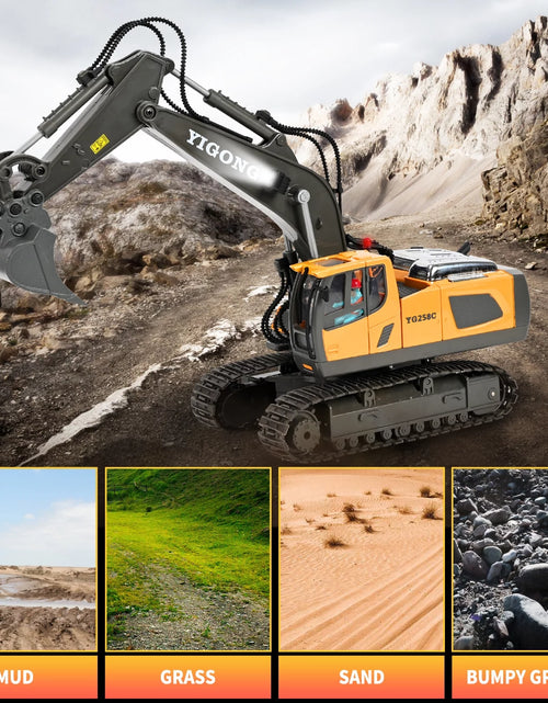 Load image into Gallery viewer, Remote Control Excavator,11 Channel RC Excavator Toys, Rechargeable Construction Vehicle Toys with Lights Sounds,Gifts for Kids 3-12 Years Old
