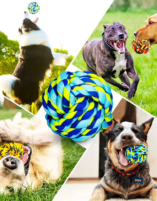 Load image into Gallery viewer, XL Dog Chew Toys for Aggressive Chewers, Dog Balls for Large Dogs, Heavy Duty Dog Toys with Tough Twisted, Dental Cotton Dog Rope Toy for Medium Dogs, 6 Pack Indestructible Puppy Teething Chew Toy
