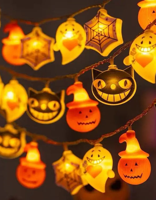 Load image into Gallery viewer, Halloween Lights Pumpkin Bat Spider Ghost Halloween String Lights Halloween Decorations Fairy Light Home Yard Window Decor
