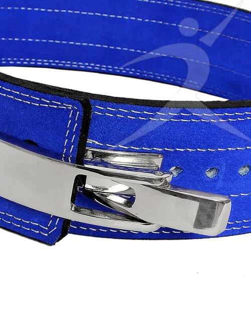 Load image into Gallery viewer, ™ Weight Power Lifting Leather Lever Pro Belt Gym Training Blue Small
