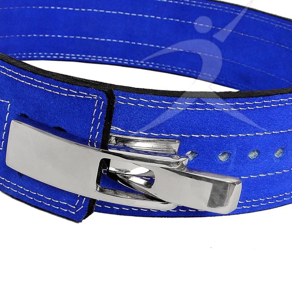 ™ Weight Power Lifting Leather Lever Pro Belt Gym Training Blue Small