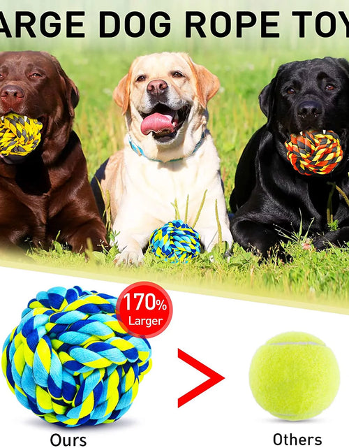 Load image into Gallery viewer, XL Dog Chew Toys for Aggressive Chewers, Dog Balls for Large Dogs, Heavy Duty Dog Toys with Tough Twisted, Dental Cotton Dog Rope Toy for Medium Dogs, 6 Pack Indestructible Puppy Teething Chew Toy
